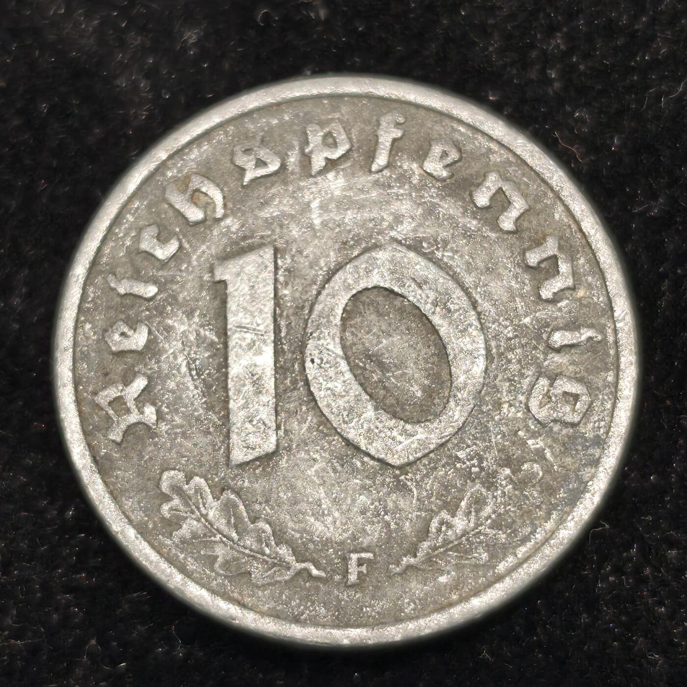 Krab外币市集Vol.27 德国1941年10芬妮F厂