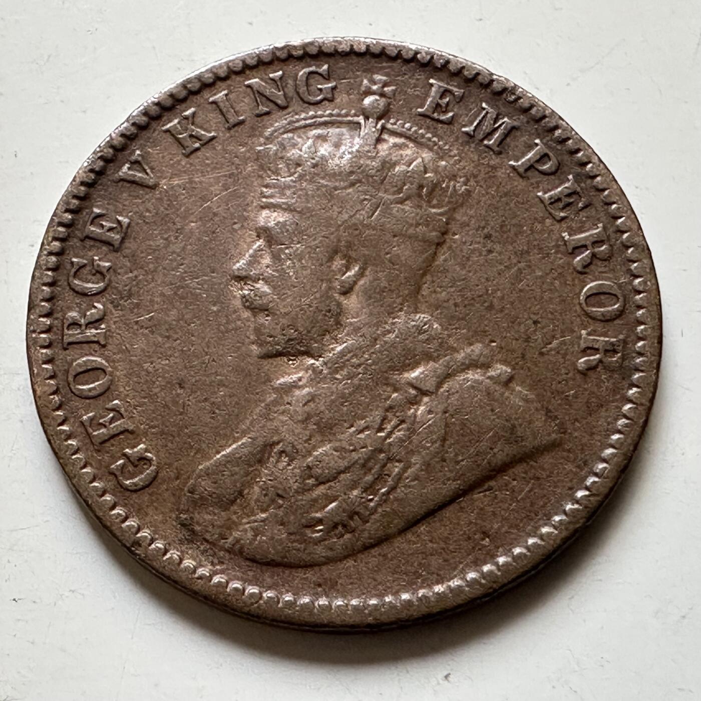 🌹外币初藏🌹🐯2026年第34场   每周二四六晚8️⃣点 接代拍 英属印度1929年乔治五世 1/4安娜铜币