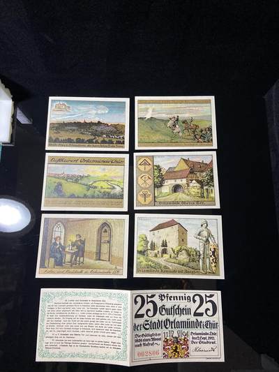 2026年第三十七场(总第二百零六场）德紧纸币特拍场(佣金3%，最低1元) - 德紧纸币–德国图林根州奥拉明德市（Orlamünde in Thüringen）50芬妮六枚套票
