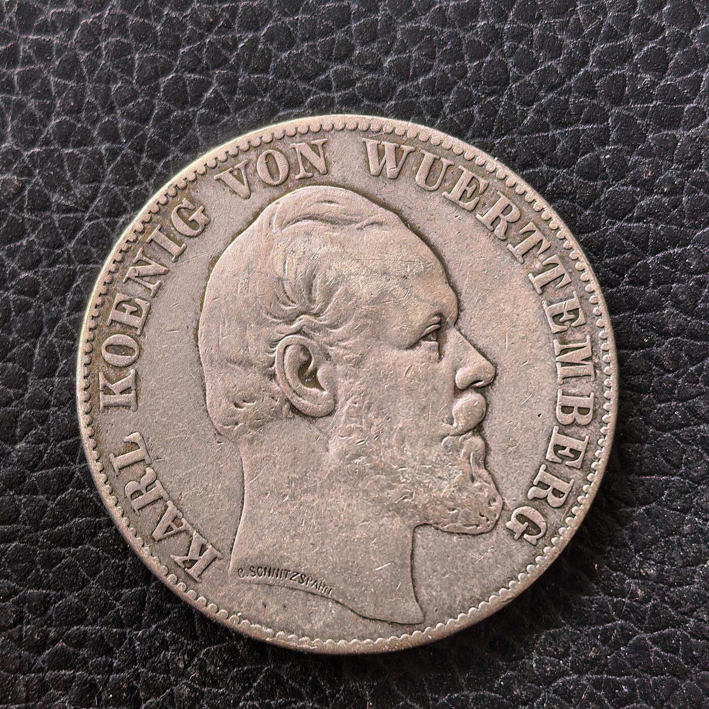 道一币馆币章第一百七十一场 普鲁士德国1871年符腾堡普法战争胜利1泰勒纪念银币 18.52g 900S  