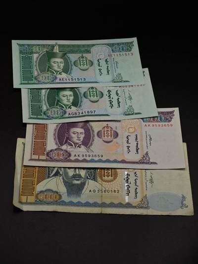  【淘币小摊】限时拍第八百八十三拍   纸币场    每周一统一发货 - 蒙古10-1000图格里克纸币4张【有折】