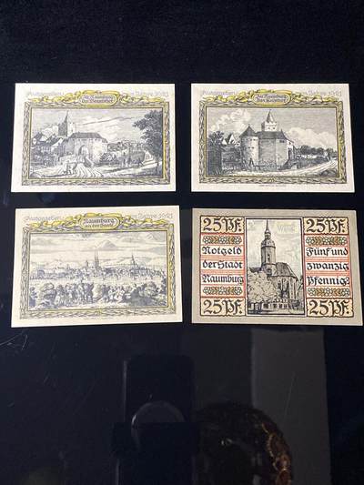2026年第三十七场(总第二百零六场）德紧纸币特拍场(佣金3%，最低1元) - 德紧纸币–德国萨克森-安哈尔特州瑙姆堡市（Stadt Naumburg a. d. Saale）25、75芬妮四枚套票