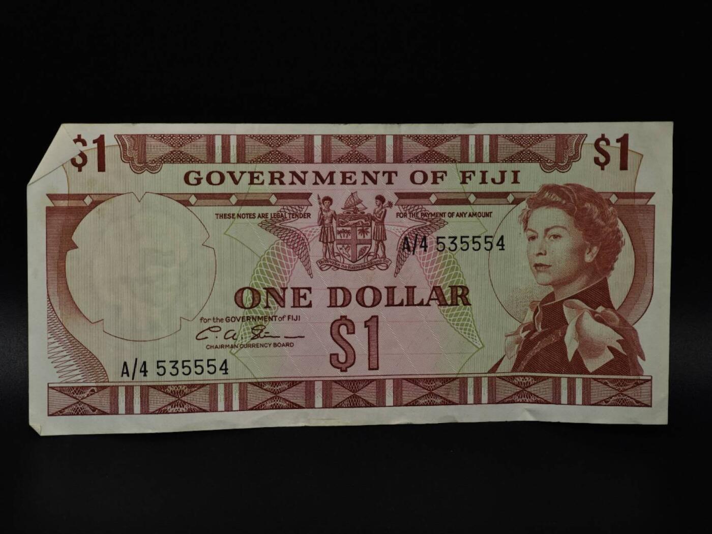  【淘币小摊】限时拍第八百八十四拍   纸币场    每周一统一发货 斐济1元纸币【有折】