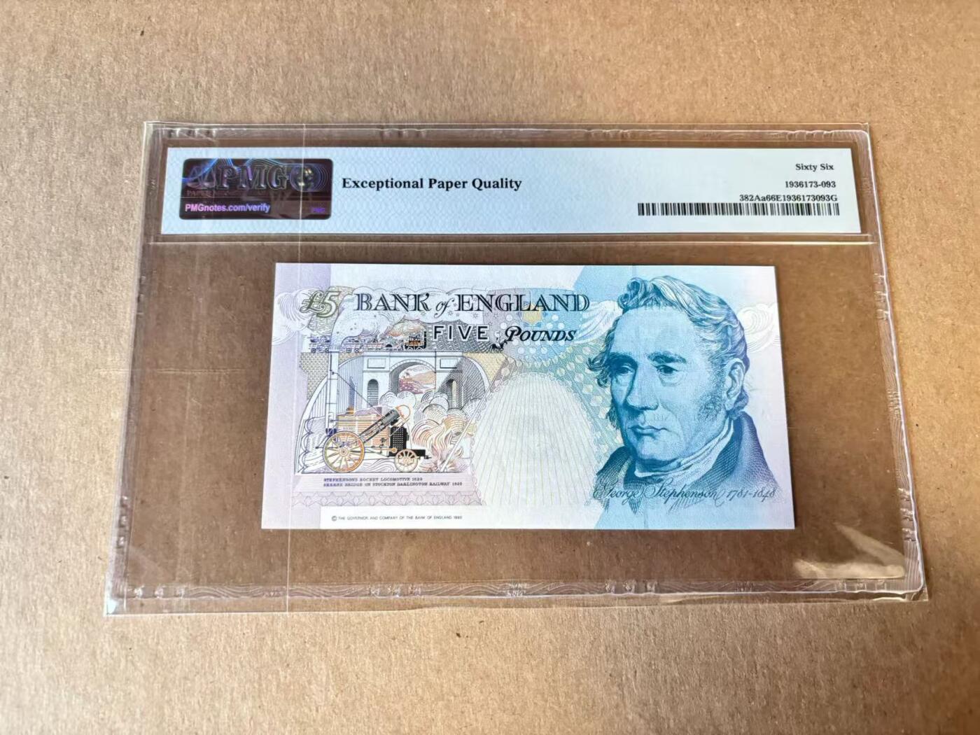 【Blue Auction】世界纸币精拍第798期——18级TOP拍卖/信誉/品质/专业/高效💫 【979小号】英国 1990年5镑 PMG66EPQ 