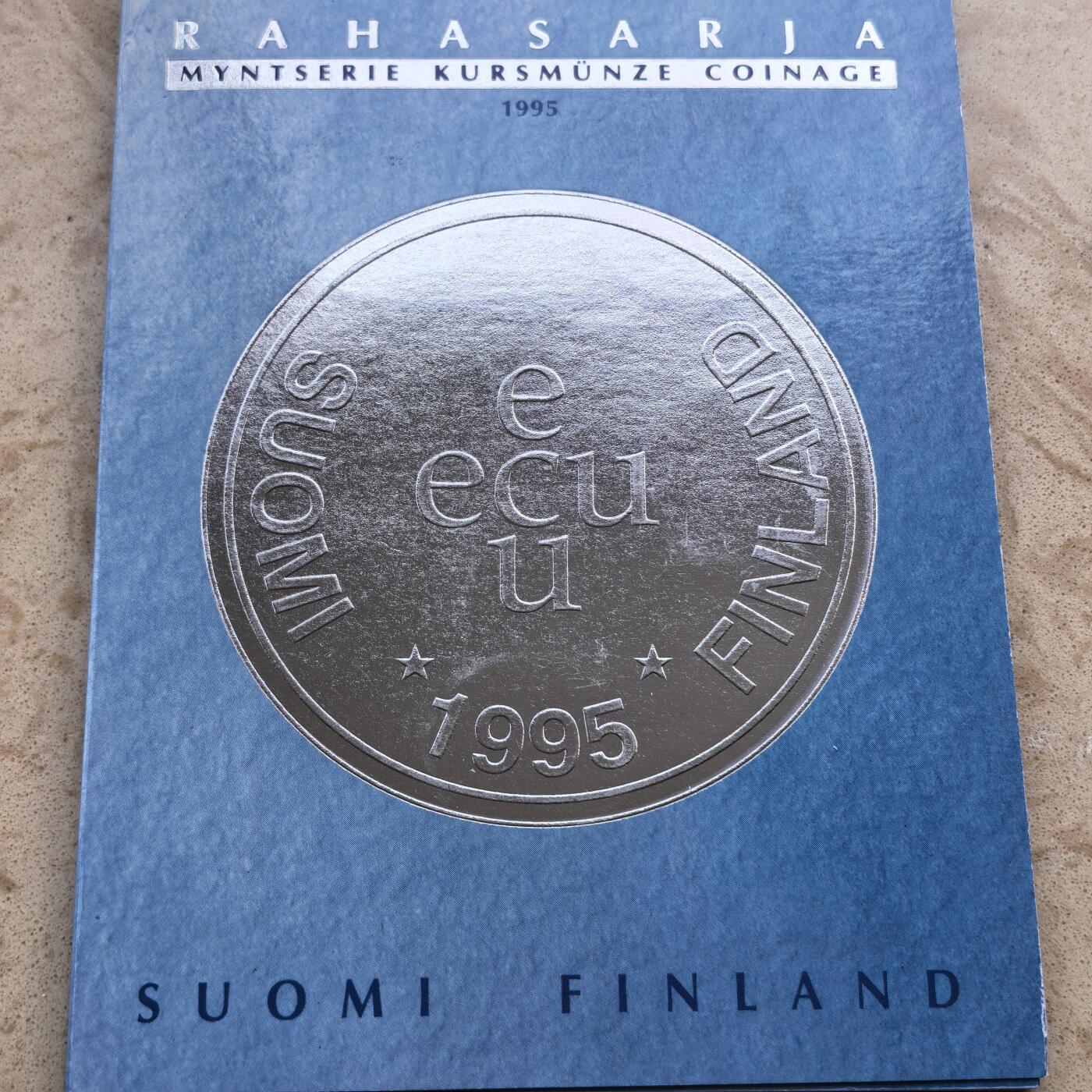 道一币馆币章第一百七十场 原包装 芬兰1995年加入欧洲经济体纪念套币五枚+纪念章