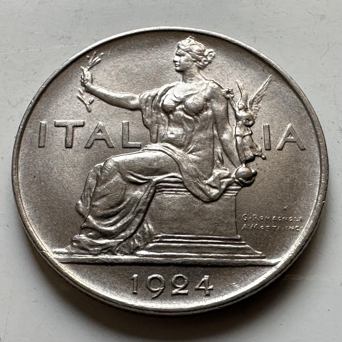 🌹外币初藏🌹🐯2026年第34场   每周二四六晚8️⃣点 接代拍 意大利1924年一里拉 少见原光高品