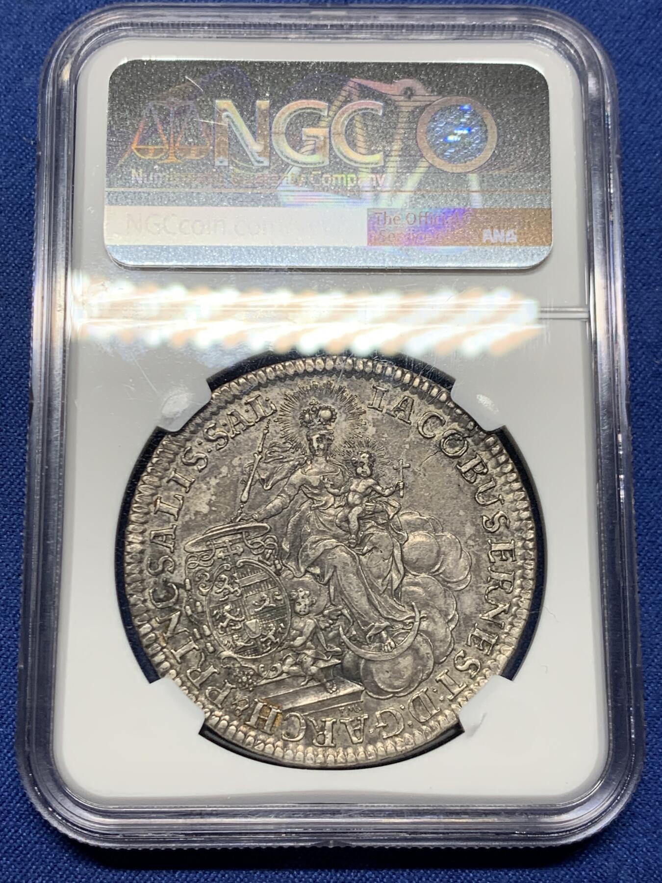 《竞宝斋》第474场 周日，周一 2场连拍 （全场包邮）欢迎送拍 冠军分 NGC MS62 萨尔茨堡大主教区 1745年 泰勒大银币 独年发行 2023HA 同城成交3.1W 主教区泰勒不可或缺的品种