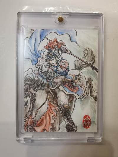 言遇卡牌 第六期【2026.03.28周六晚22：00截拍】新人闲置 欢迎捡漏 - 【亲签】【钤印】【手绘卡】赵云 卡背亲签 带卡砖