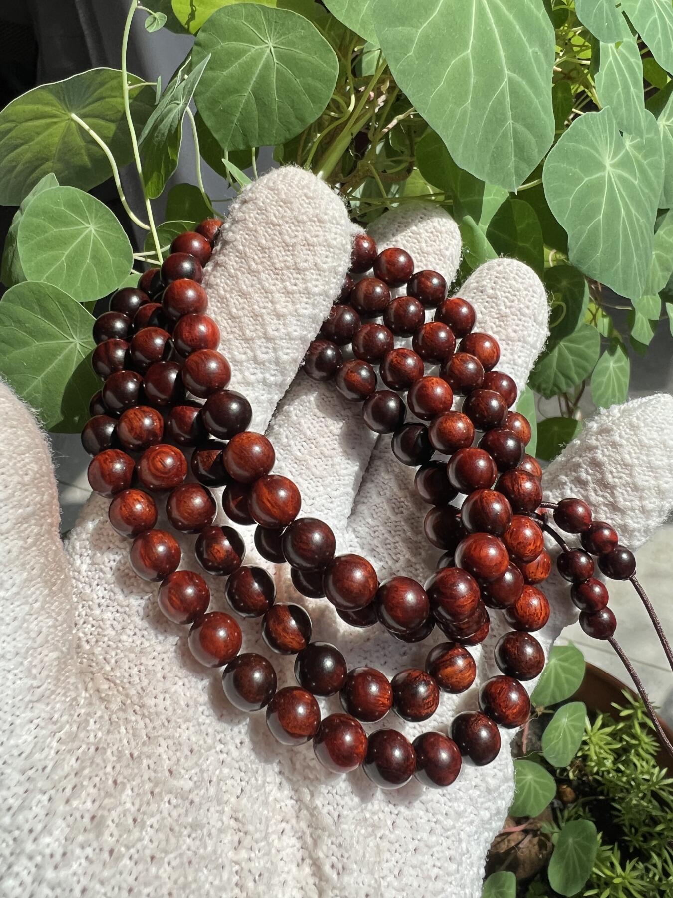 零元拍：小叶紫檀 108/0.8佛珠长串，妥妥的高油高密，檀香宜人