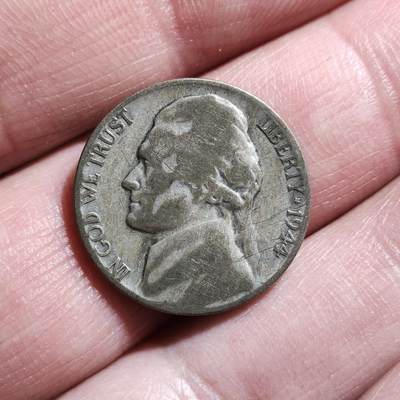 中外钱币第九场 - 美国杰斐逊战时5美分银币1