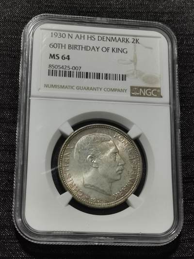 天下钱庄专场欢迎参拍 - NGC MS64丹麦2克朗银币