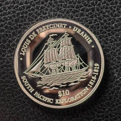 道一币馆币章第一百七十二场 - 纽埃2001年南太平洋探险10元精制银币  28.28g 925S