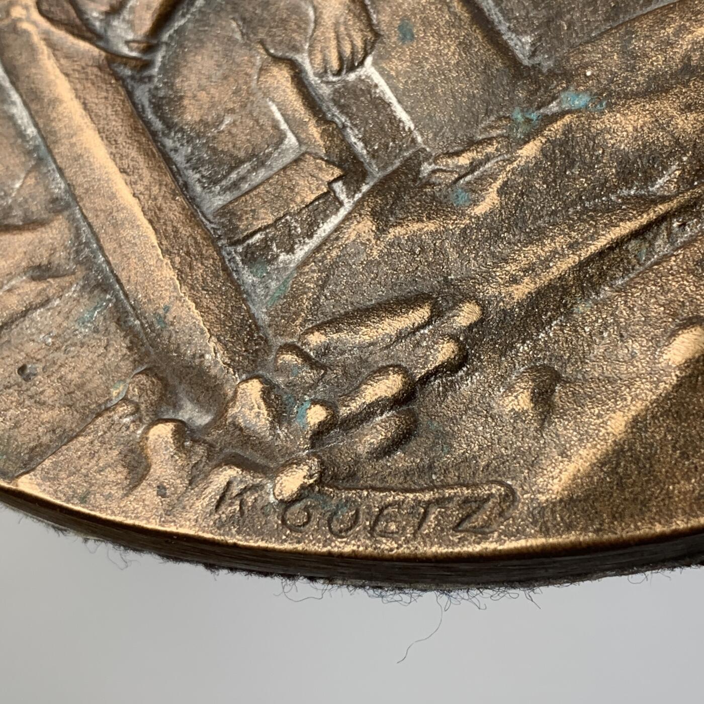 掌中浮雕-藏着的欧洲第056场 1934年巴伐利亚为纪念黑死病受害者演出《耶稣受难剧》300周年纪念单面铜章，（首演于1634年），138mm，大师卡尔哥茨作品