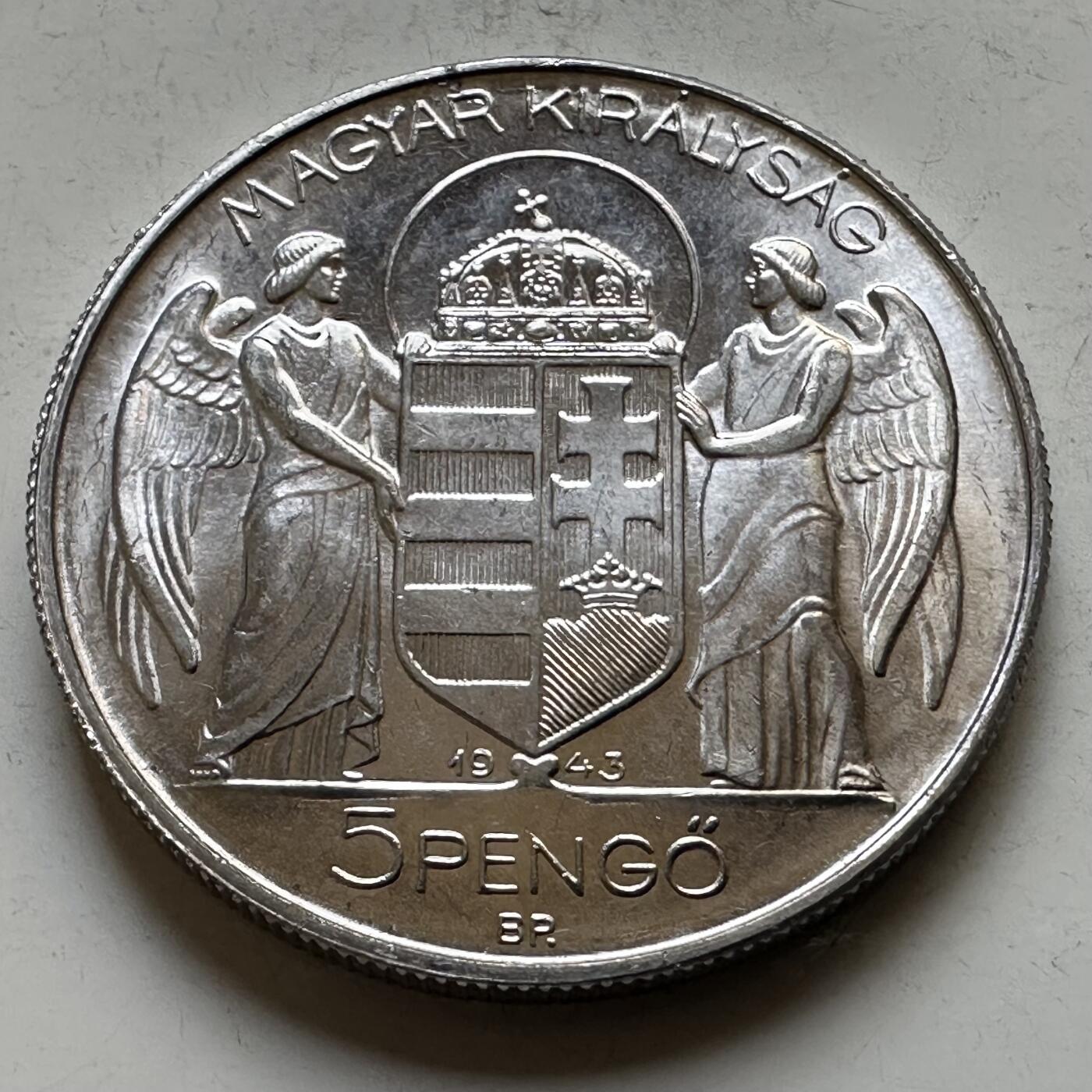 🌹外币初藏🌹🐯2026年第34场   每周二四六晚8️⃣点 接代拍 匈牙利 1943年天使 5潘戈 大铝币