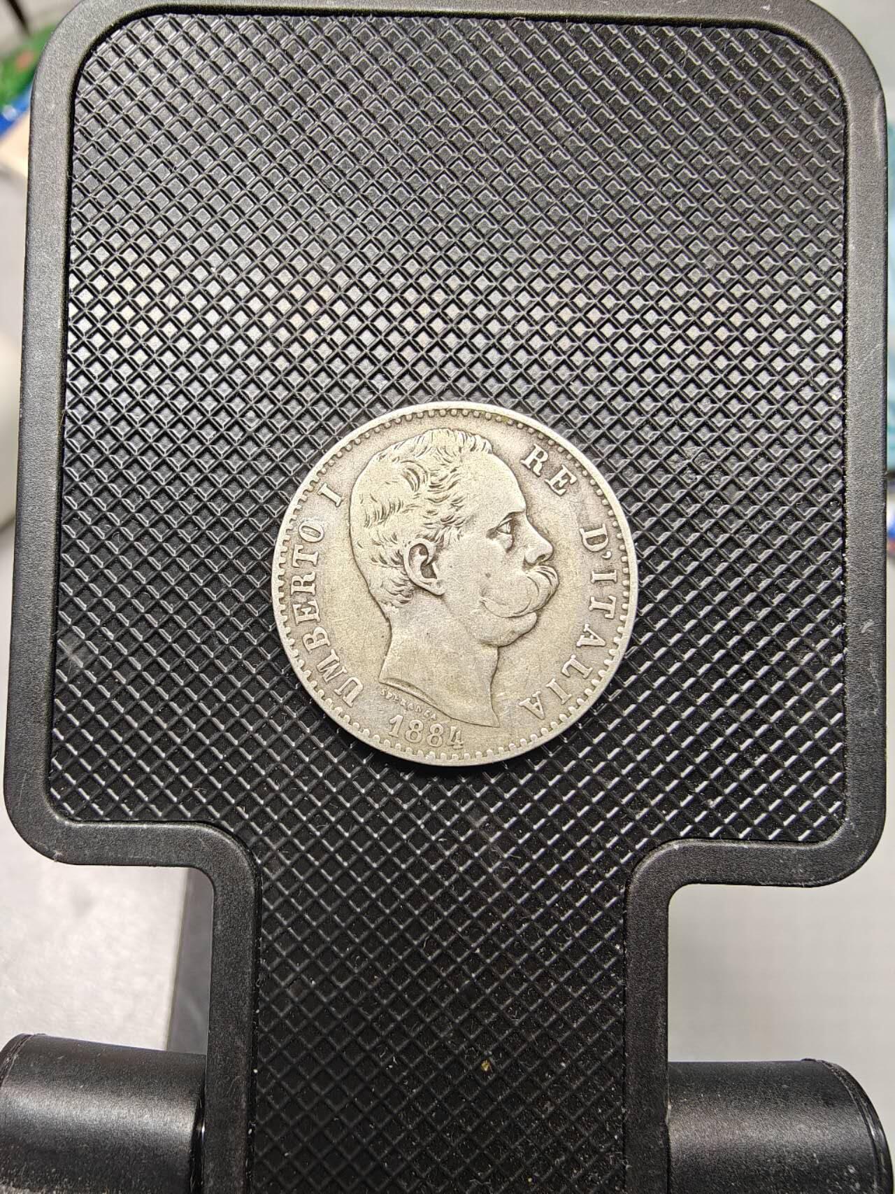 意大利1884年翁贝托一世2里拉银币 发行量很少的银币