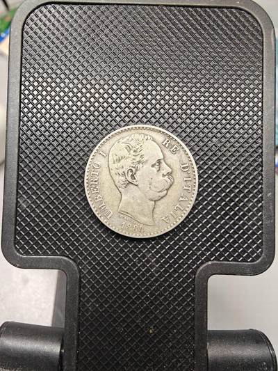 意大利1884年翁贝托一世2里拉银币 发行量很少的银币 - 意大利1884年翁贝托一世2里拉银币 发行量很少的银币