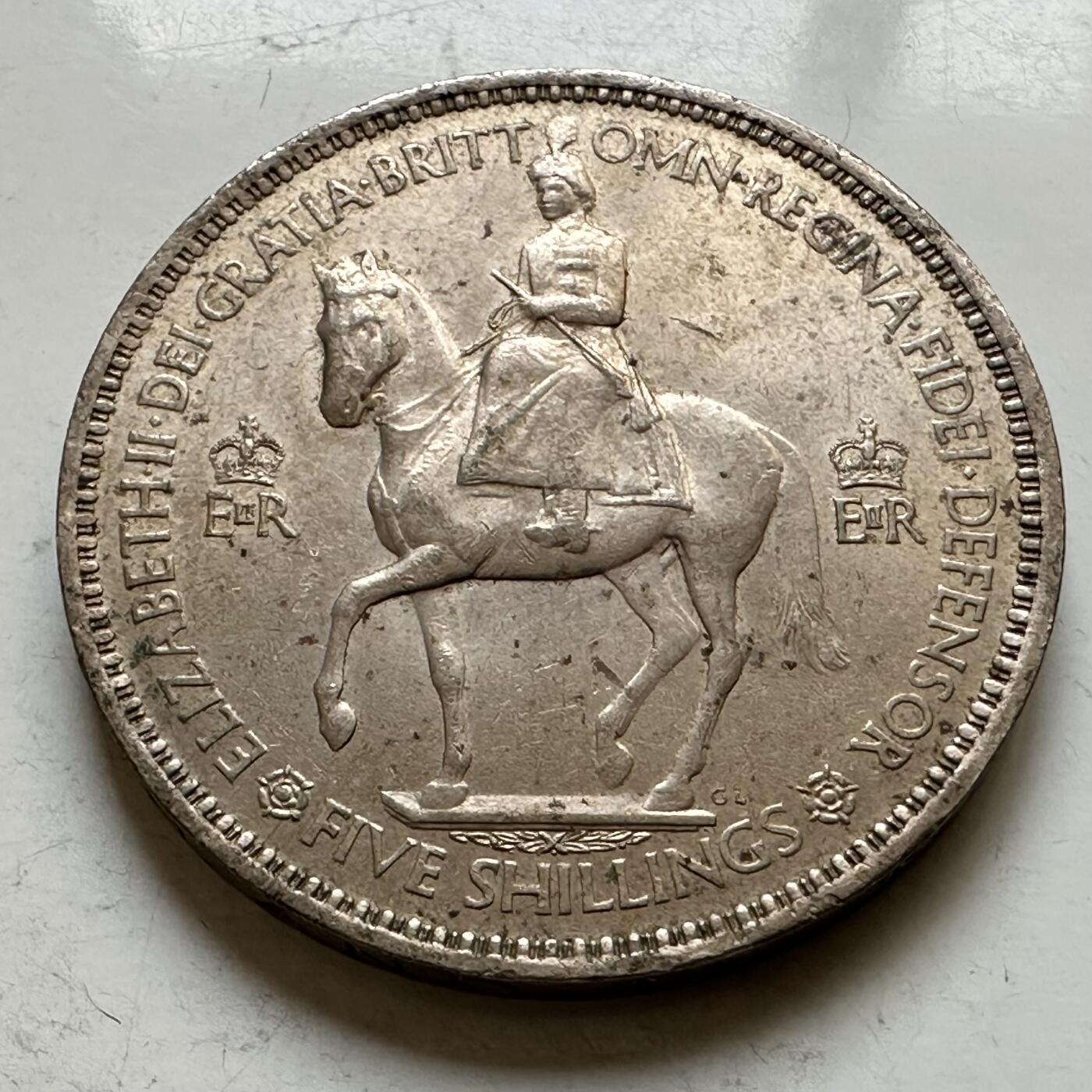 🌹外币初藏🌹🐯2026年第34场   每周二四六晚8️⃣点 接代拍 英国1953年五先令登基克朗币