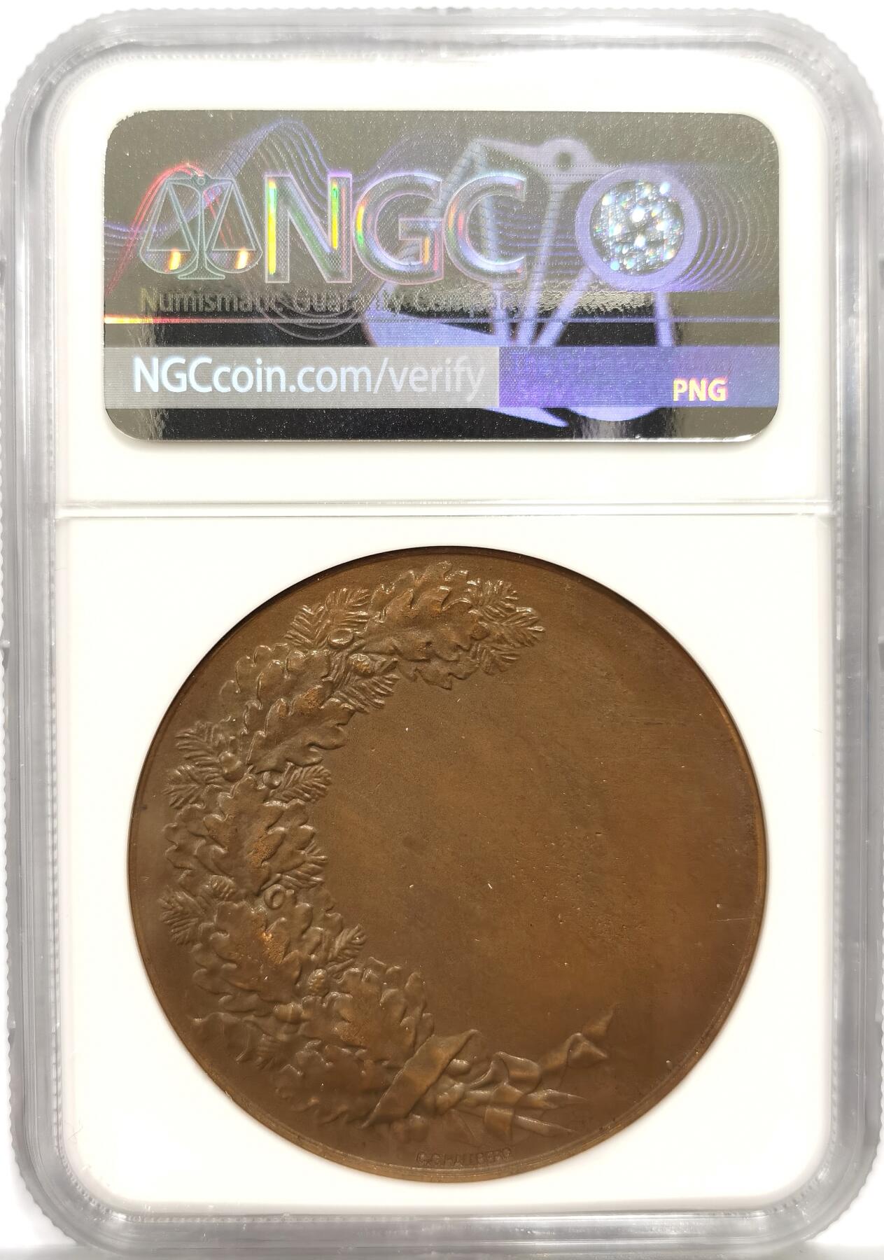 博洋堂“芳菲春韵”3月精品大拍专场暨第166期（全场包邮） NGC MS63BN 瑞典1889年养犬俱乐部纪念铜章，43mm