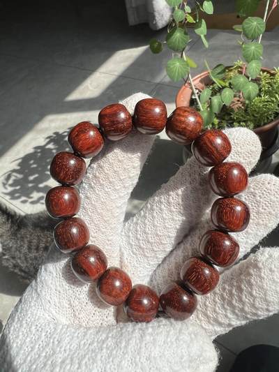 零元拍：小叶紫檀 13/14手串，妥妥的高油高密满金星，檀香宜人 - 零元拍：小叶紫檀 13/14手串，妥妥的高油高密满金星，檀香宜人