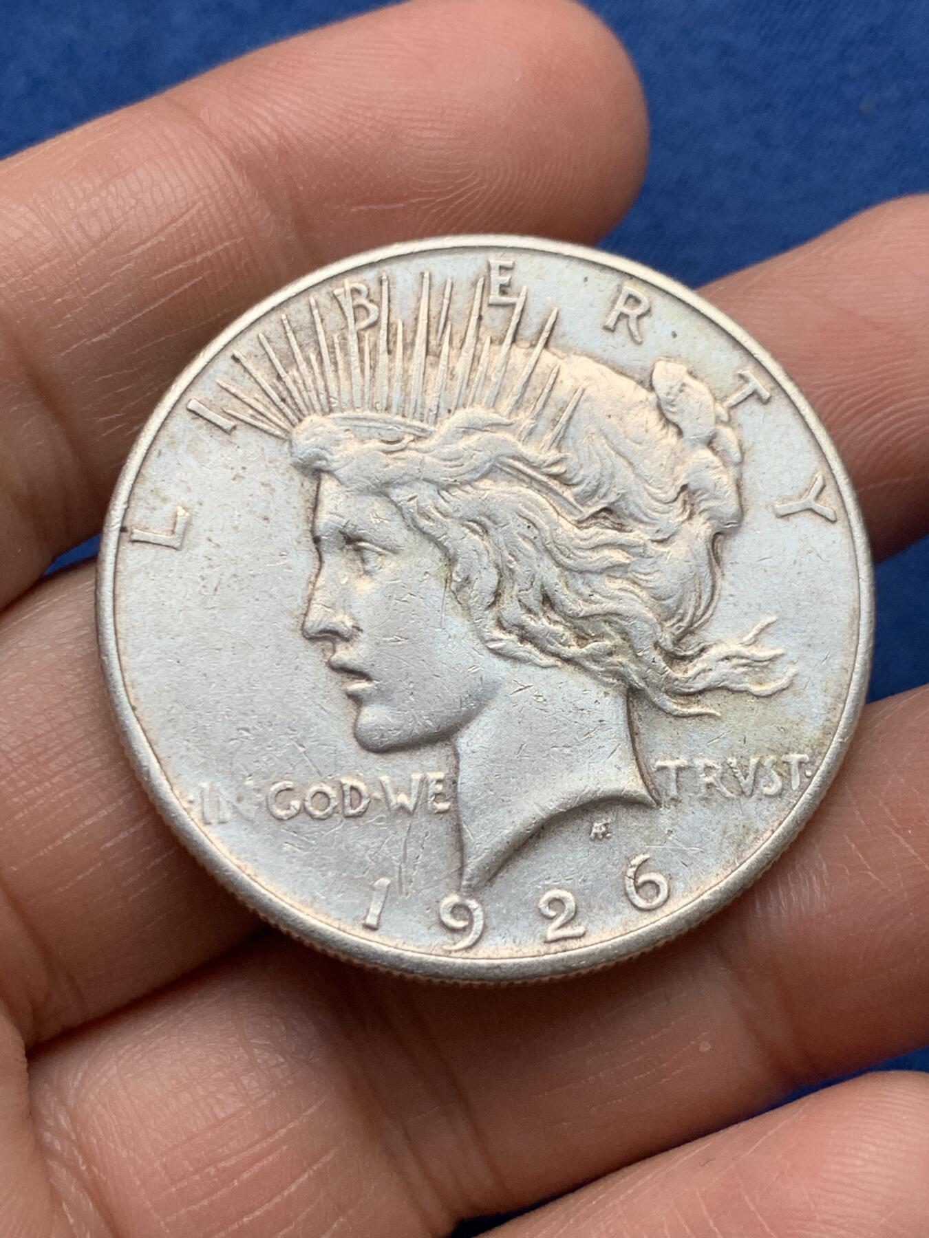 《竞宝斋》第474场 周日，周一 2场连拍 （全场包邮）欢迎送拍 美国 1926年 和平女神 1元 银币