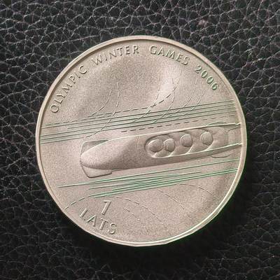 道一币馆币章第一百七十二场 - 拉脱维亚2005年06年都灵冬奥会1拉特精制银币  31.47g 925S 15000