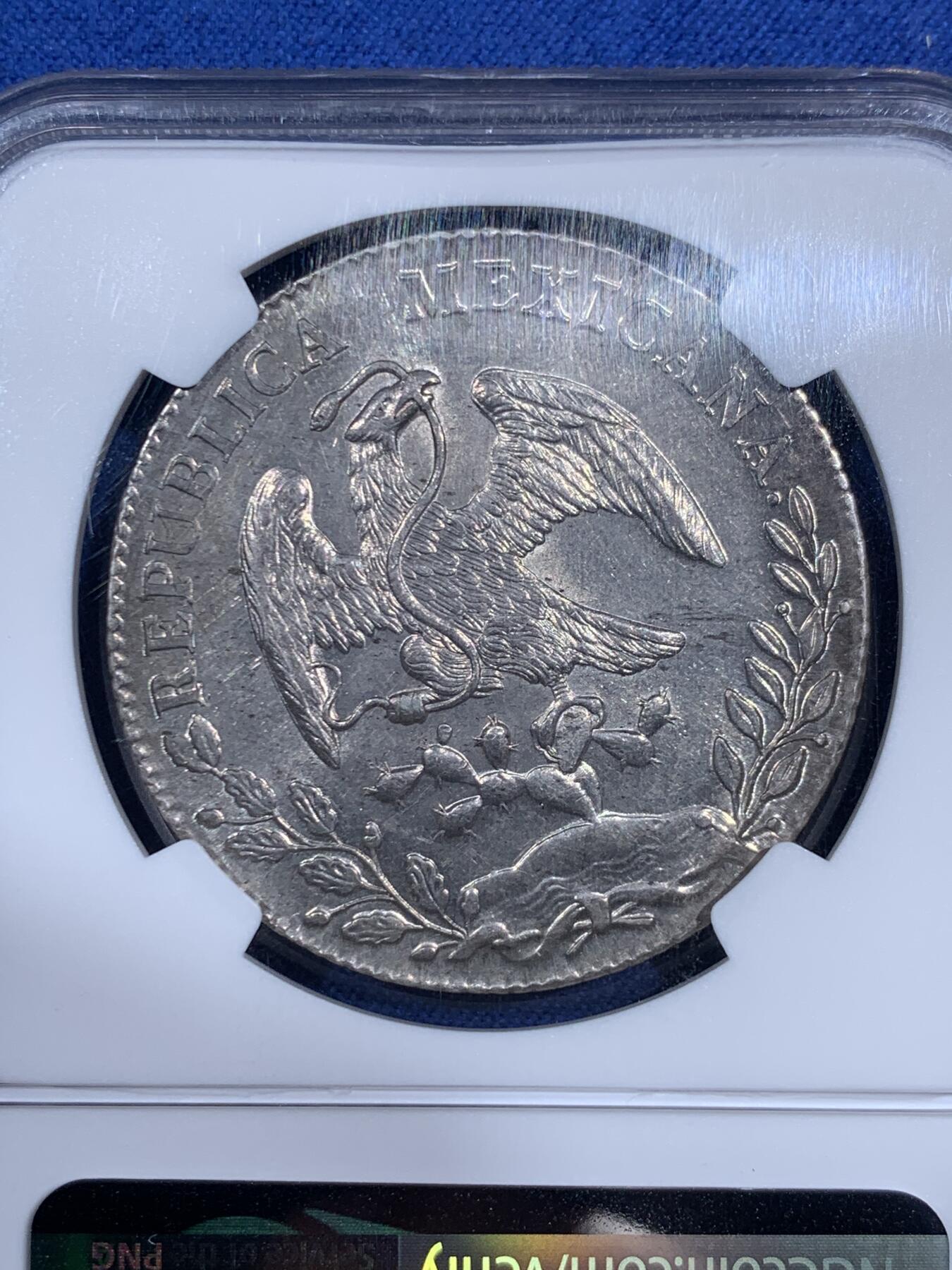 《竞宝斋》第474场 周日，周一 2场连拍 （全场包邮）欢迎送拍 NGC MS62 墨西哥1894年花边鹰洋 少见CA版 原光底板细腻