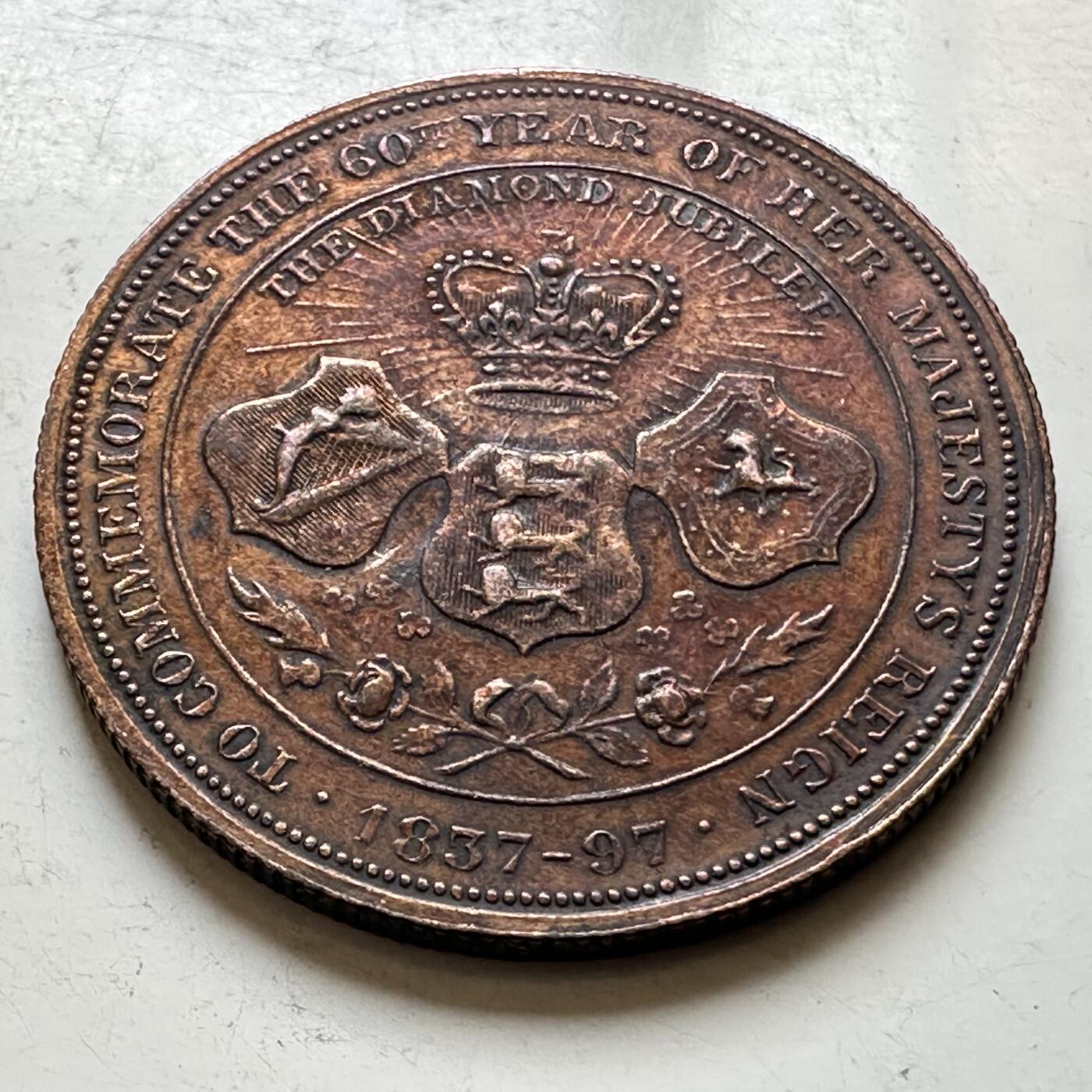 🌹外币初藏🌹🐯2026年第34场   每周二四六晚8️⃣点 接代拍 英国1897年维多利亚钻石禧年 四代王室纪念章 15.0g 32.0mm 