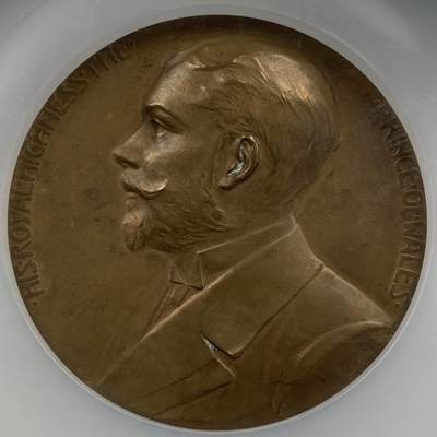 掌中浮雕-藏着的欧洲第056场 - NGC MS63 : 1906年英国伦敦奥地利博览会纪念章，62mm，BHM：3940