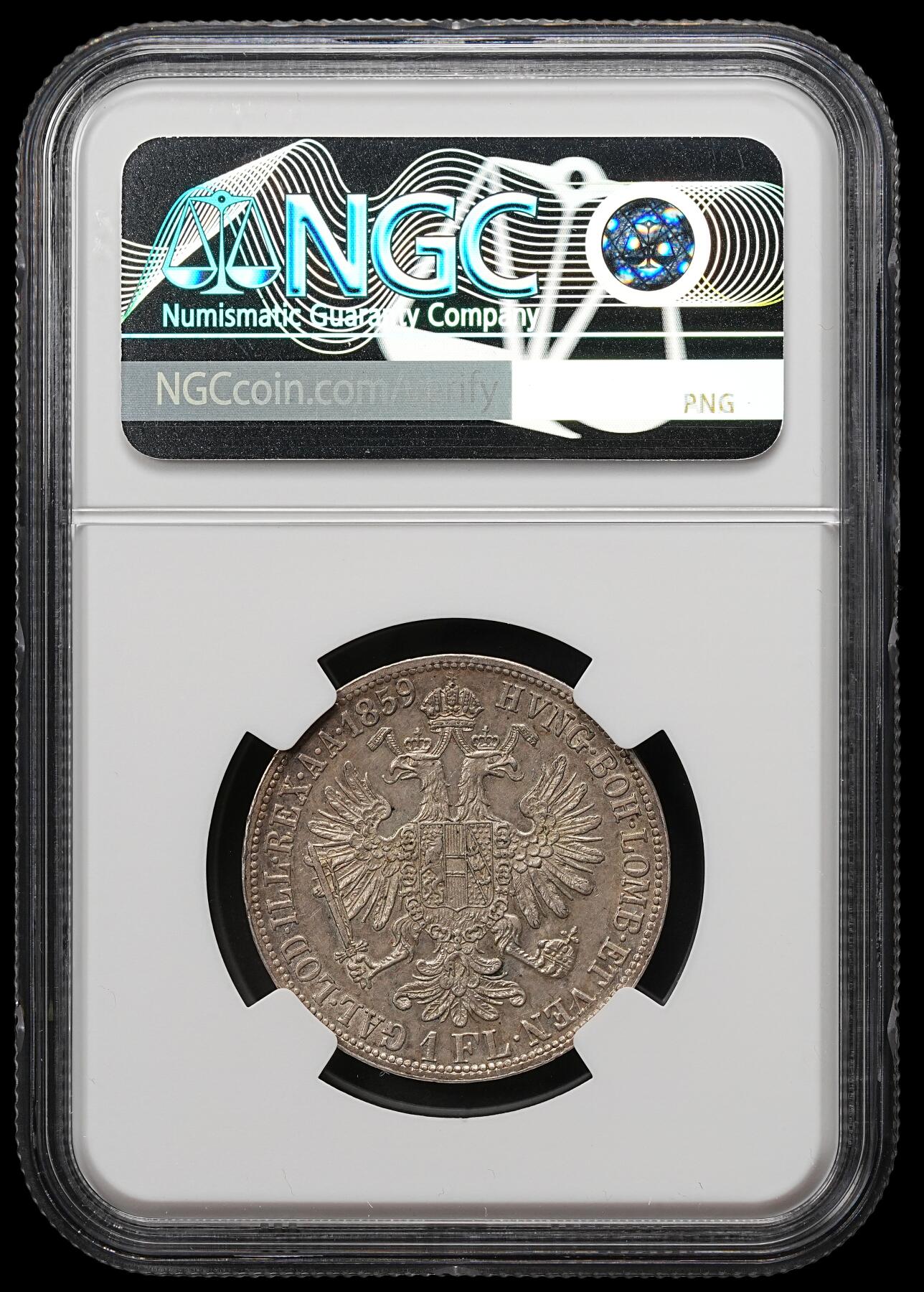 修遠堂世界钱币第109期 NGC MS62 1859年奥匈帝国-奥地利1弗罗林银币