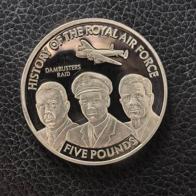 道一币馆币章第一百七十二场 - 泽西岛2008年英国皇家空军的历史-惩戒行动5镑精制银币 28.28g 925s