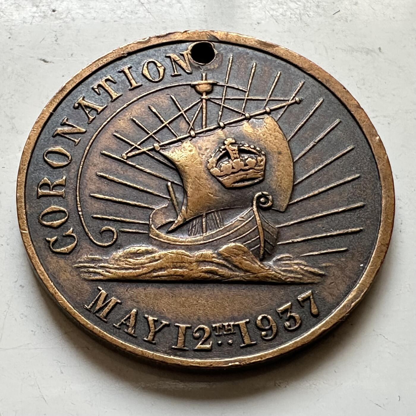 🌹外币初藏🌹🐯2026年第34场   每周二四六晚8️⃣点 接代拍 英国 1937年 乔治六世加冕 铜章 29毫米