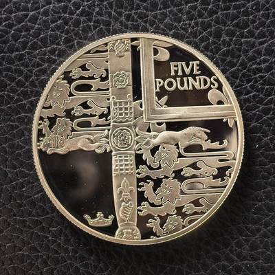 道一币馆币章第一百七十二场 - 奥尔德尼岛2002年伊丽莎白二世在位50周年5镑镀金精制银币  28.28g 925s 