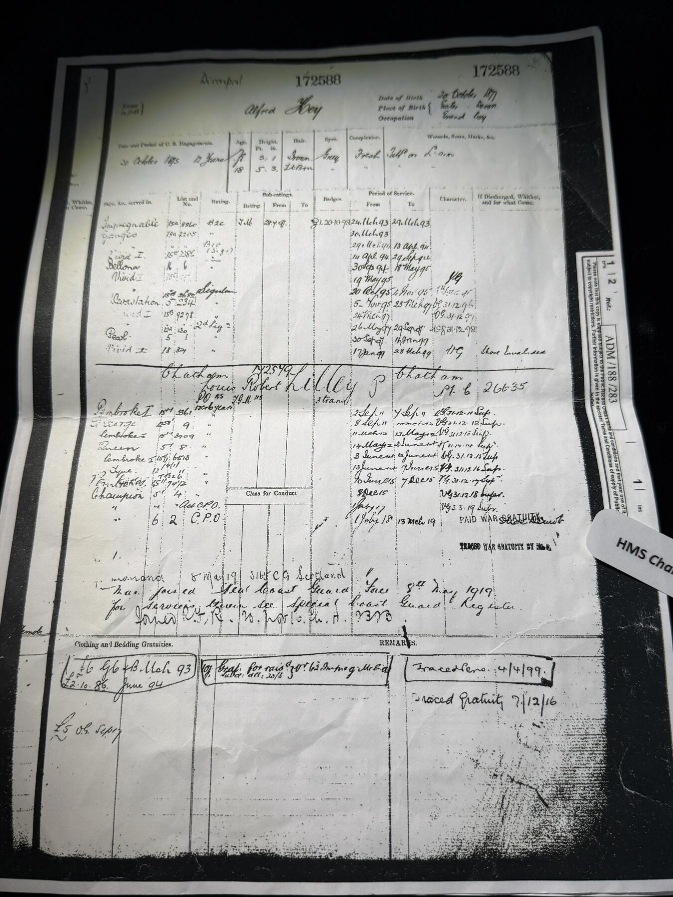 戎马世界章牌大赏，第112期 英国海军长期服役与一战奖章联排，带得主档案资料