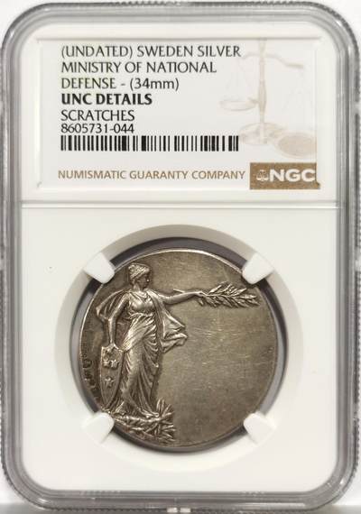 博洋堂“芳菲春韵”3月精品大拍专场暨第166期（全场包邮） - NGC UNC 瑞典国防部军事体育联盟纪念银章，34mm