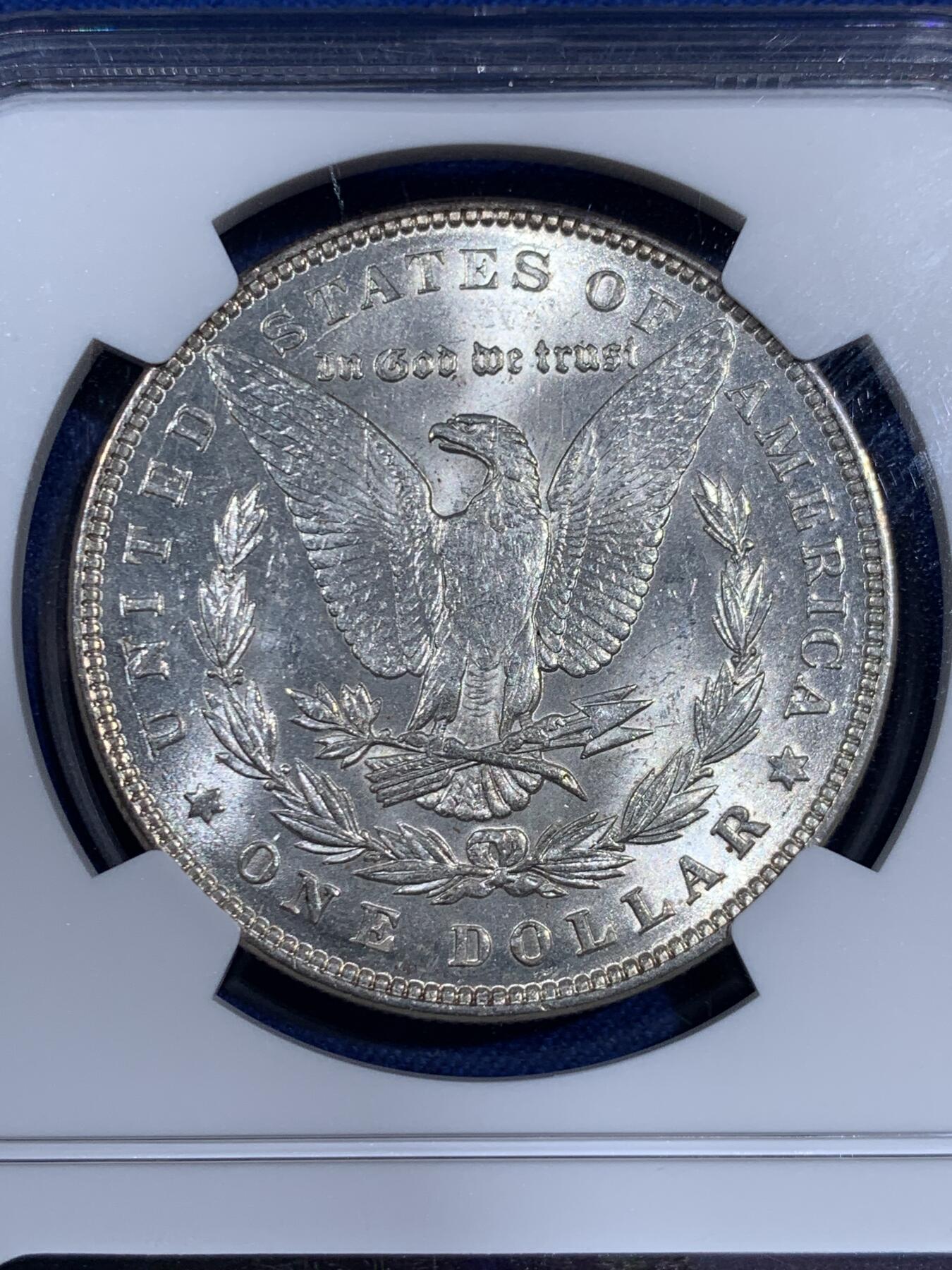 《竞宝斋》第474场 周日，周一 2场连拍 （全场包邮）欢迎送拍 NGC MS62 美国1887年摩根1美元银币