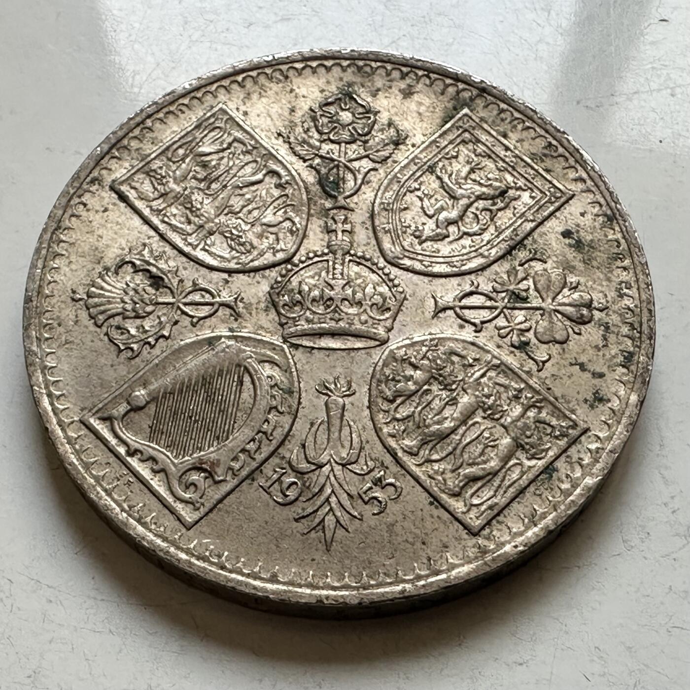 🌹外币初藏🌹🐯2026年第34场   每周二四六晚8️⃣点 接代拍 英国1953年五先令登基克朗币