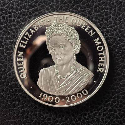 道一币馆币章第一百七十二场 - 阿森松岛2000年伊丽莎白王皇太后百岁诞辰50便士精制银币  28.28g 925S 