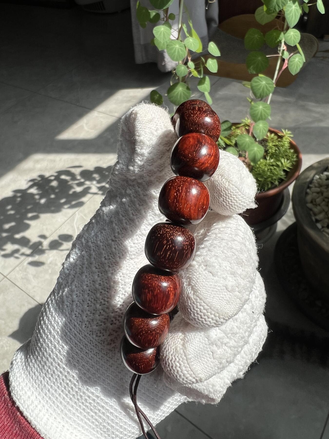 零元拍：小叶紫檀 13/14手串，妥妥的高油高密满金星，檀香宜人