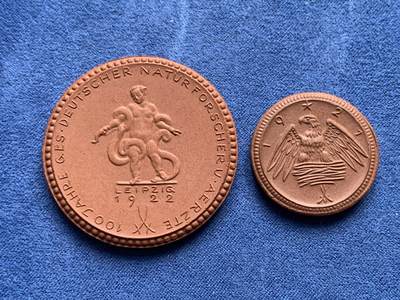 《竞宝斋》第474场 周日，周一 2场连拍 （全场包邮）欢迎送拍 - 两枚一组 德国陶币 细节见图