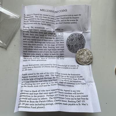 🌹外币初藏🌹🐯2026年第34场   每周二四六晚8️⃣点 接代拍 - 英国 2000年 圣玛丽教堂 千禧纪念锡镴代币 24毫米