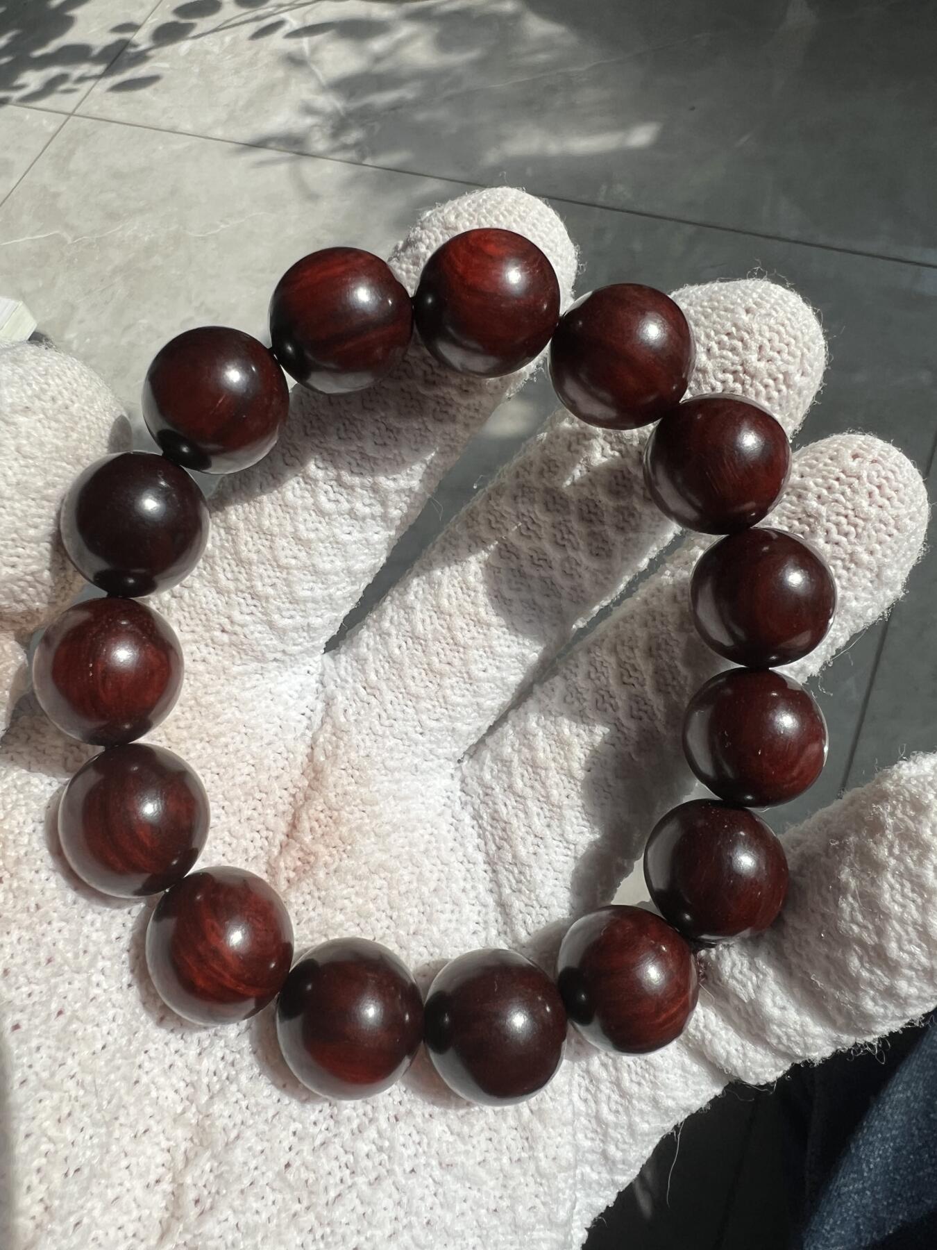 零元拍：小叶紫檀 1.5手串，果冻泥料，妥妥的高油高密，檀香宜人