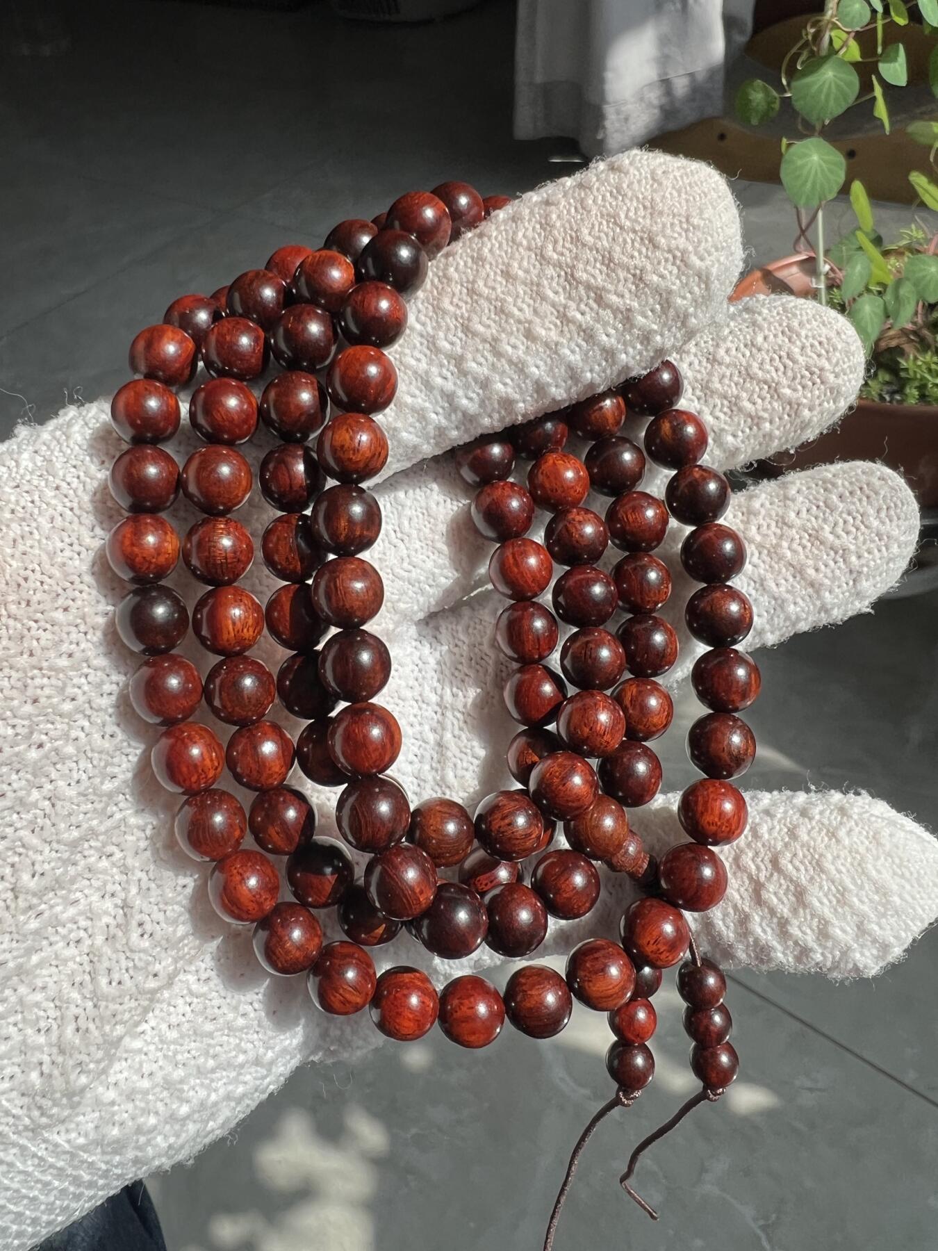 零元拍：小叶紫檀 108/0.8佛珠长串，妥妥的高油高密，檀香宜人