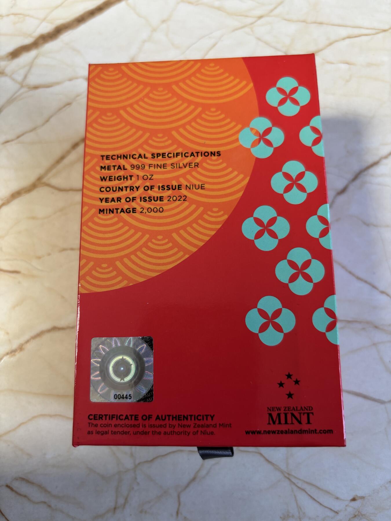 第195期拍卖 纽埃2022年Chibi中国生肖系列虎年1盎司纪念彩银币，999银，发行2000枚