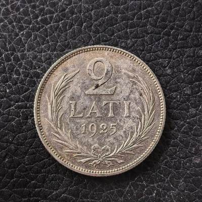 道一币馆币章第一百七十一场 - 拉脱维亚1925年盾徽2拉特银币 10g 835s