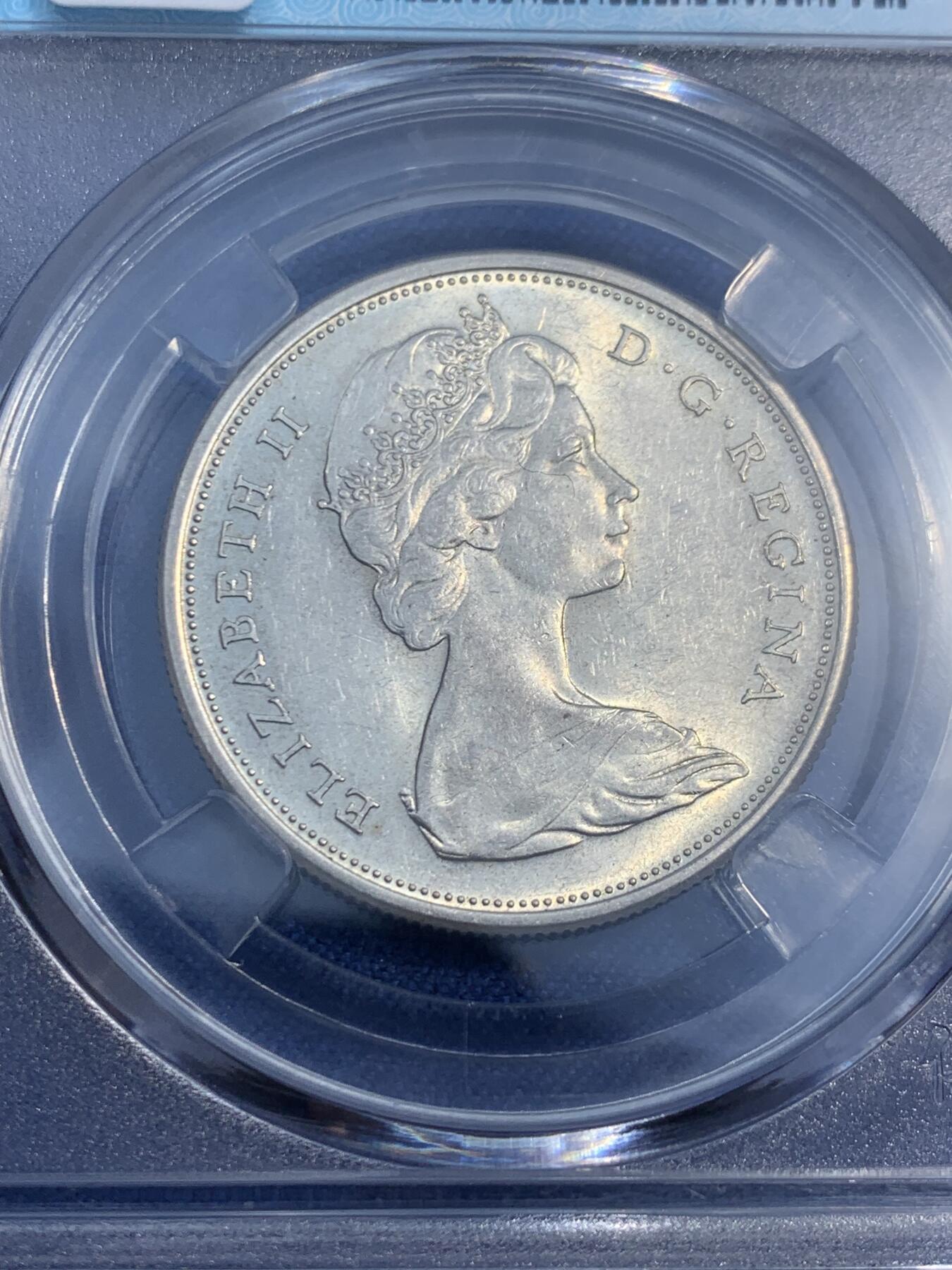 《竞宝斋》第474场 周日，周一 2场连拍 （全场包邮）欢迎送拍 加拿大1965年伊丽莎白二世50分银币