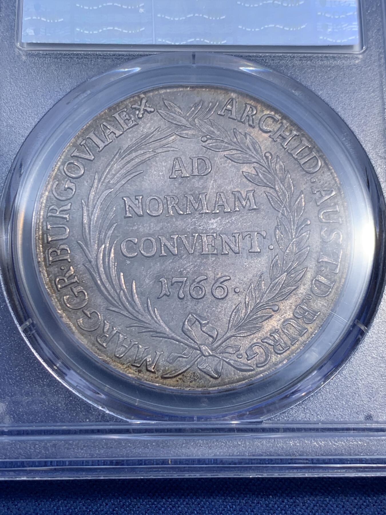 《竞宝斋》第474场 周日，周一 2场连拍 （全场包邮）欢迎送拍 PCGS MS62 奥地利1766年哈布斯堡王朝1泰勒大银币 双面全深打 底板光度好 包浆也漂亮