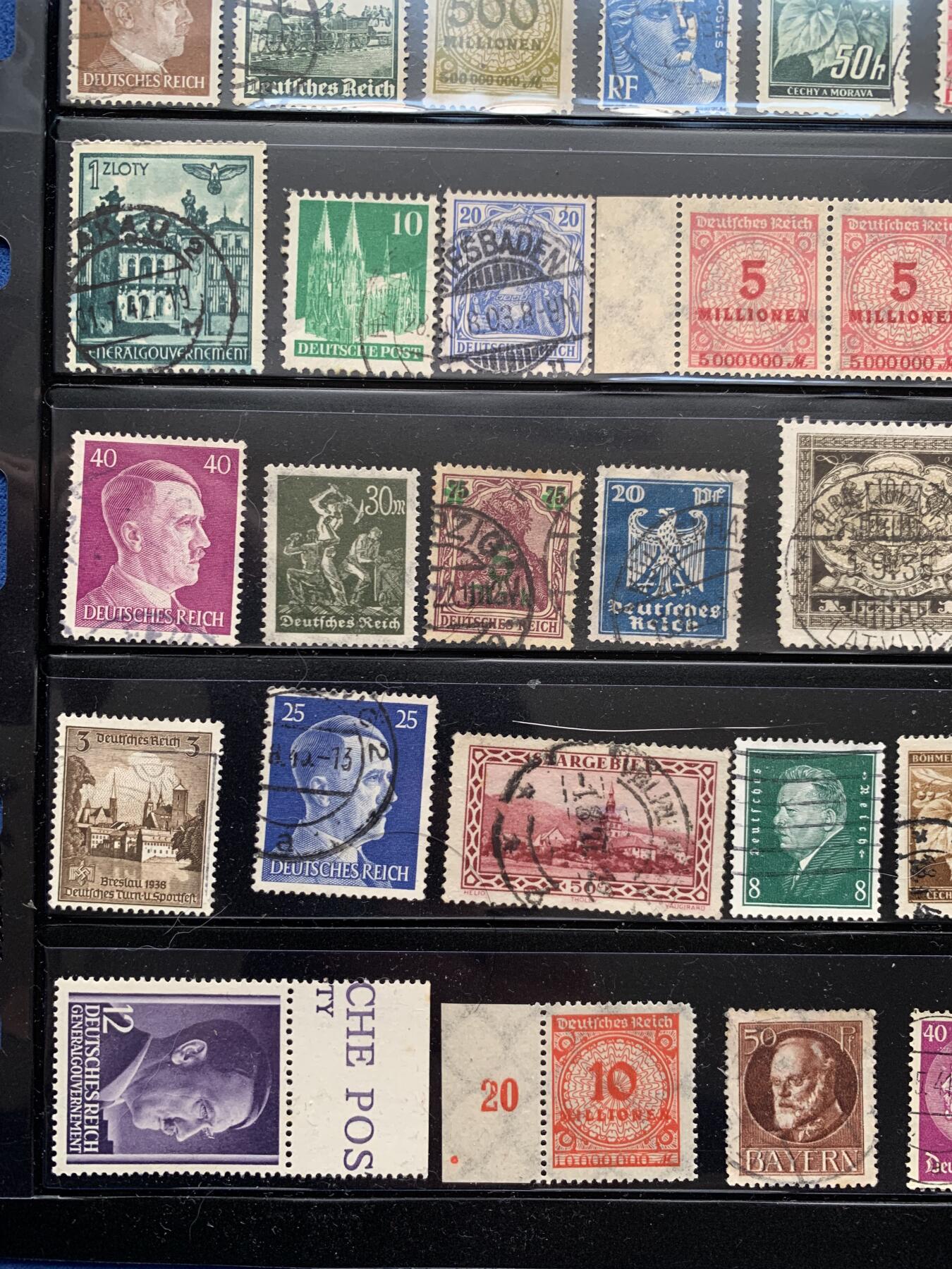 《竞宝斋》第474场 周日，周一 2场连拍 （全场包邮）欢迎送拍 二战时期邮票一页 细节见图