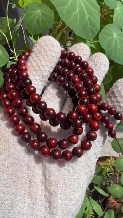 零元拍：小叶紫檀 108/0.8佛珠长串，妥妥的高油高密，檀香宜人