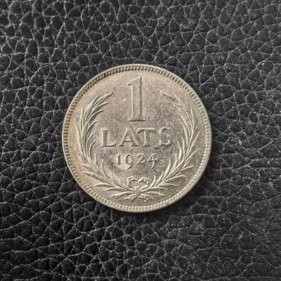 道一币馆币章第一百七十一场 - 拉脱维亚1924年盾徽1拉特银币  5g 835s