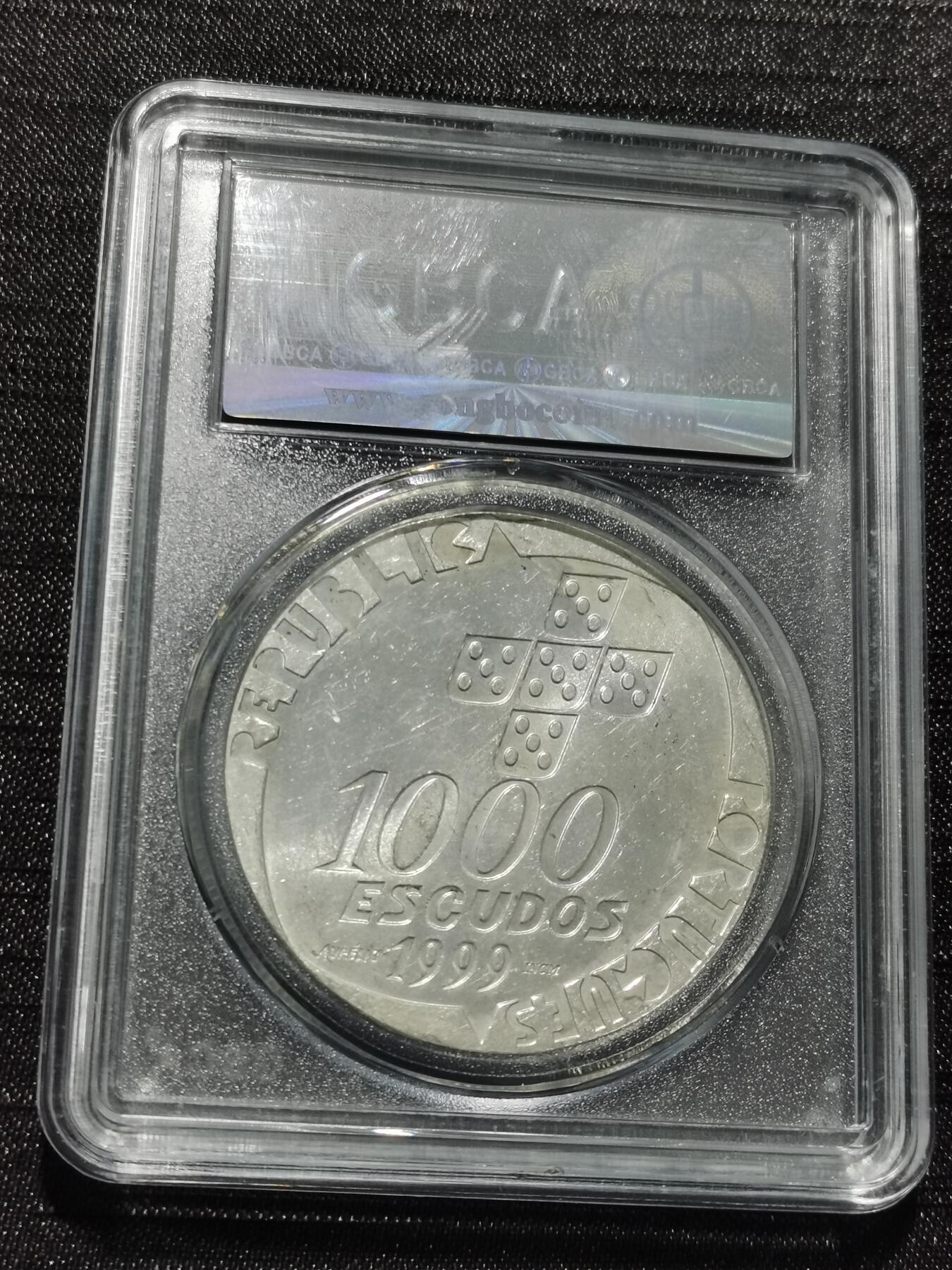 天下钱庄专场欢迎参拍 葡萄牙1000埃斯库多银币